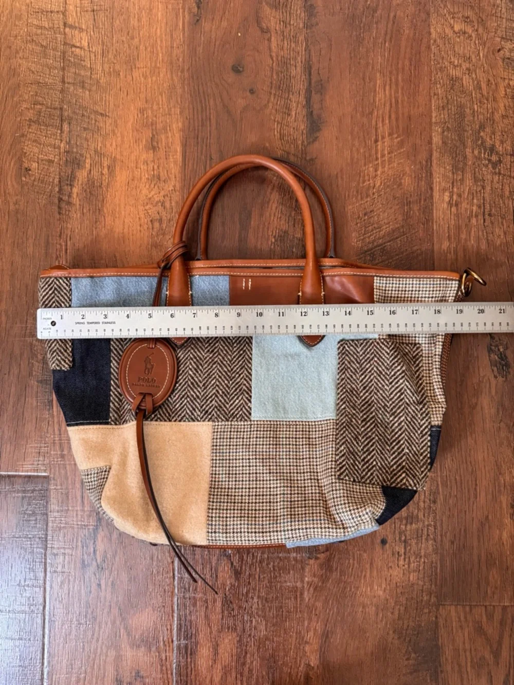 RALPH LAUREN Polo tweed and leather tote, one size, NWOT - Picture 14 of 16